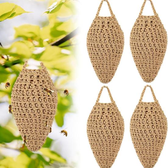 Outdoor Hanging Wasp Nest Waterproof Easy To Install Weather-Resistant Hornet Nest Rustic Handcrafted Wasp Nest Decoration