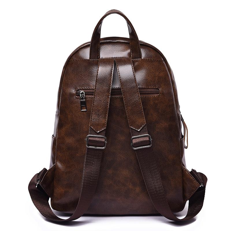 Women's Soft Leather Anti-theft Retro Casual Lightweight Backpack Handbag Travel Daily and Shopping Bag