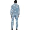 Stussy X Denim Tears Patterned Casual Single-Breasted Denim Jacket Unisex jackets Light-Blue 80208168