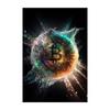 Картина на холсте Bitcoin Storm Современное абстрактное искусство граффити Популярный постер Офисное роскошное художественное украшение