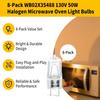 8-Pack 130V 50W Halogen Microwave Oven Light Bulbs, Compatible with GE Microwave Oven Models CVM, DVM, HVM, JNM Series - Replaces WB02X35488,