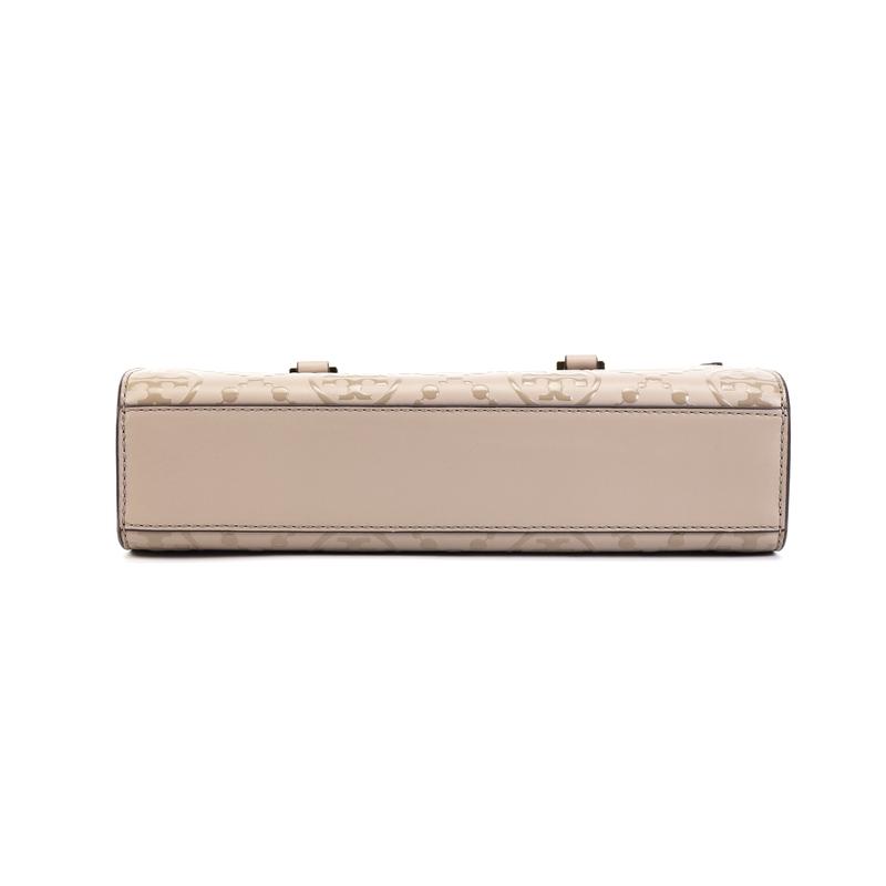 TORY BURCH Tang Libaiqi T Monogram brand printed zipper closure embossed leather Tote bag Tote bag shopping bag shoulder crossbody handbag 164641-200
