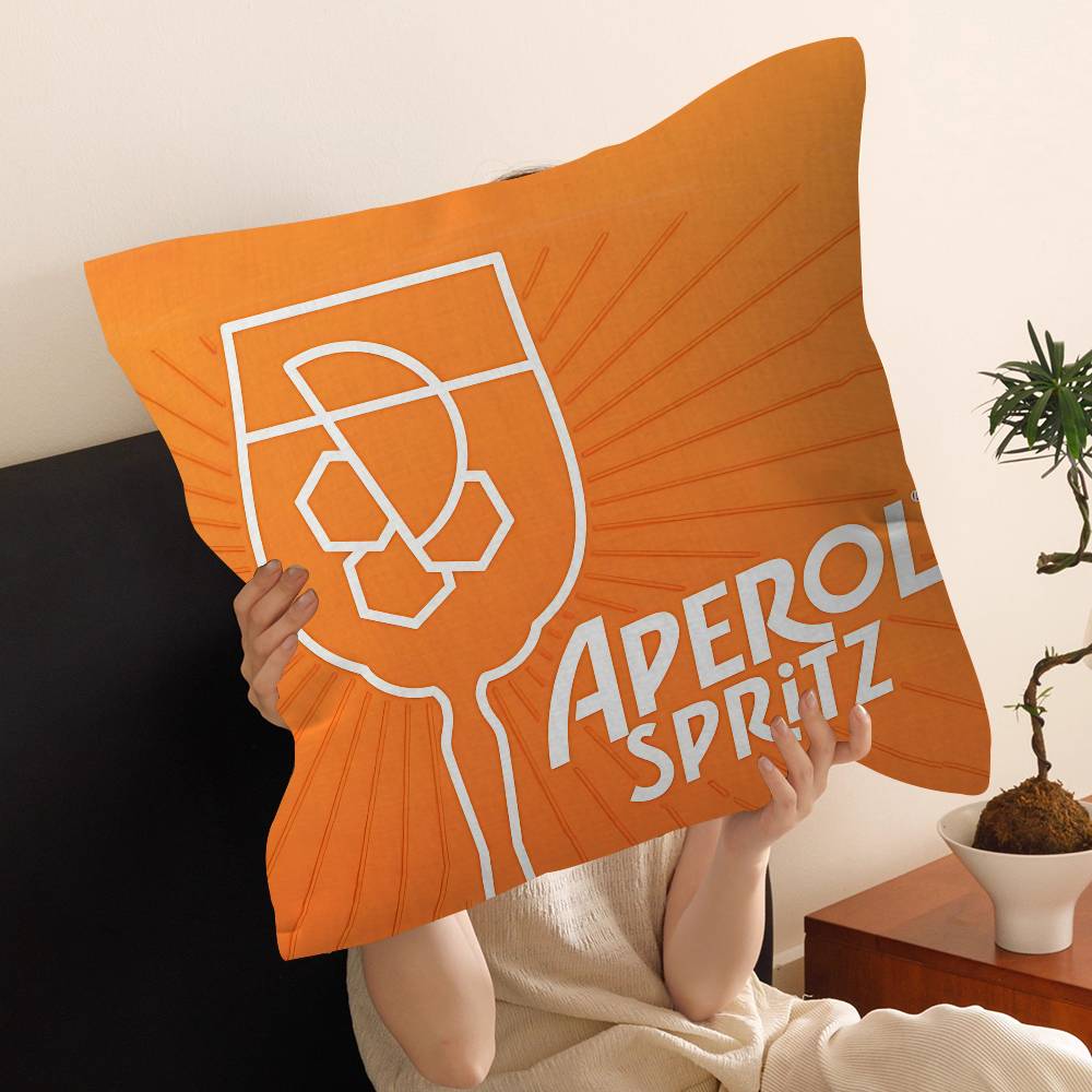 A-Aperol S-Spritz Pillow Cushion Cover Pillowcase Living Room Sofa Home Decor