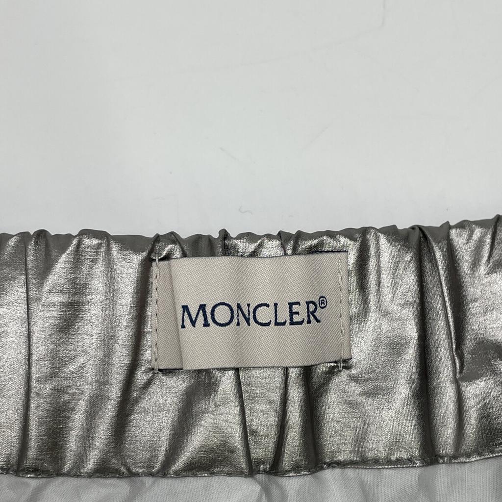 MONCLER 2020 Metallic Silver GONNA Flare Skirt skirt 40 SilverUsed