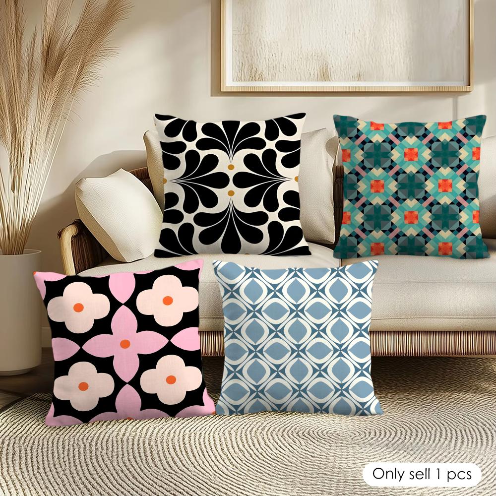 Symmetrical Pattern Cushion Cover Pillowcase Ultra Soft Skin Friendly Fabric Cloud Like Comfort Concealed Zipper