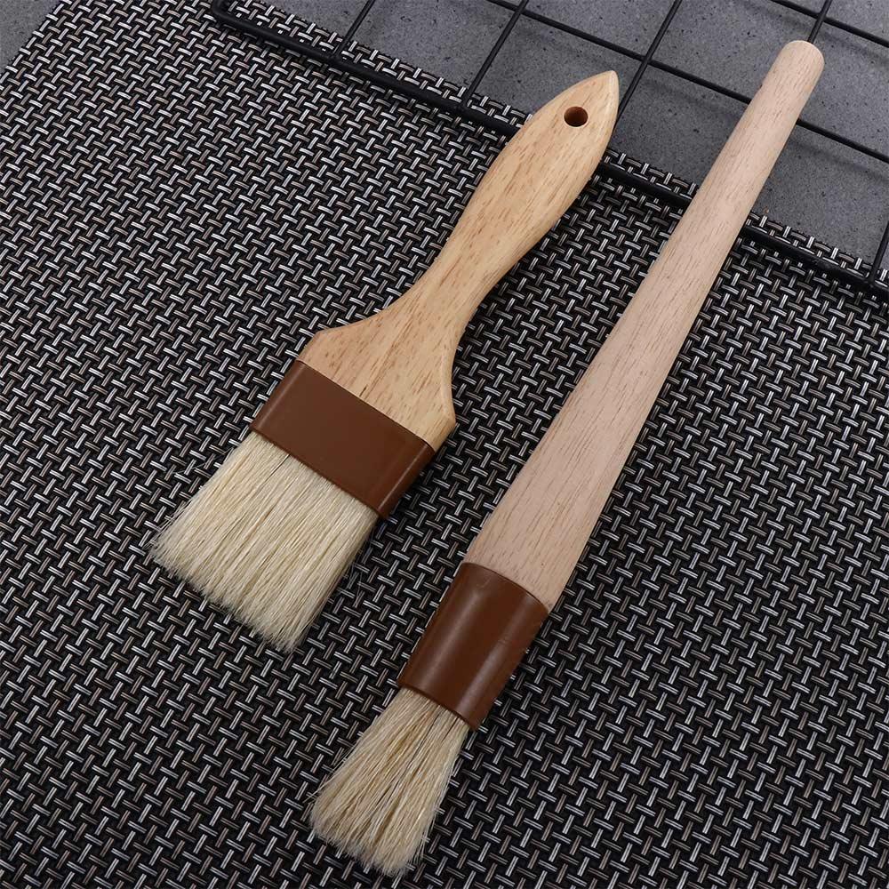 Baking Boar Bristles Kitchen Wooden Handle Basting Brush Pastry Brush Sauce Baster Marinade Tool