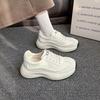 The First Layer of Cowhide Dad Shoes Women's Spring New Sports and Leisure Shoes Versatile and Lightweight White Shoes