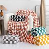 Checkerboard Coral Fleece Blanket Plaid Super Soft Bed Throw Bedsheet Sofa Cover for Home Bedroom Travel Office Nap Blankets