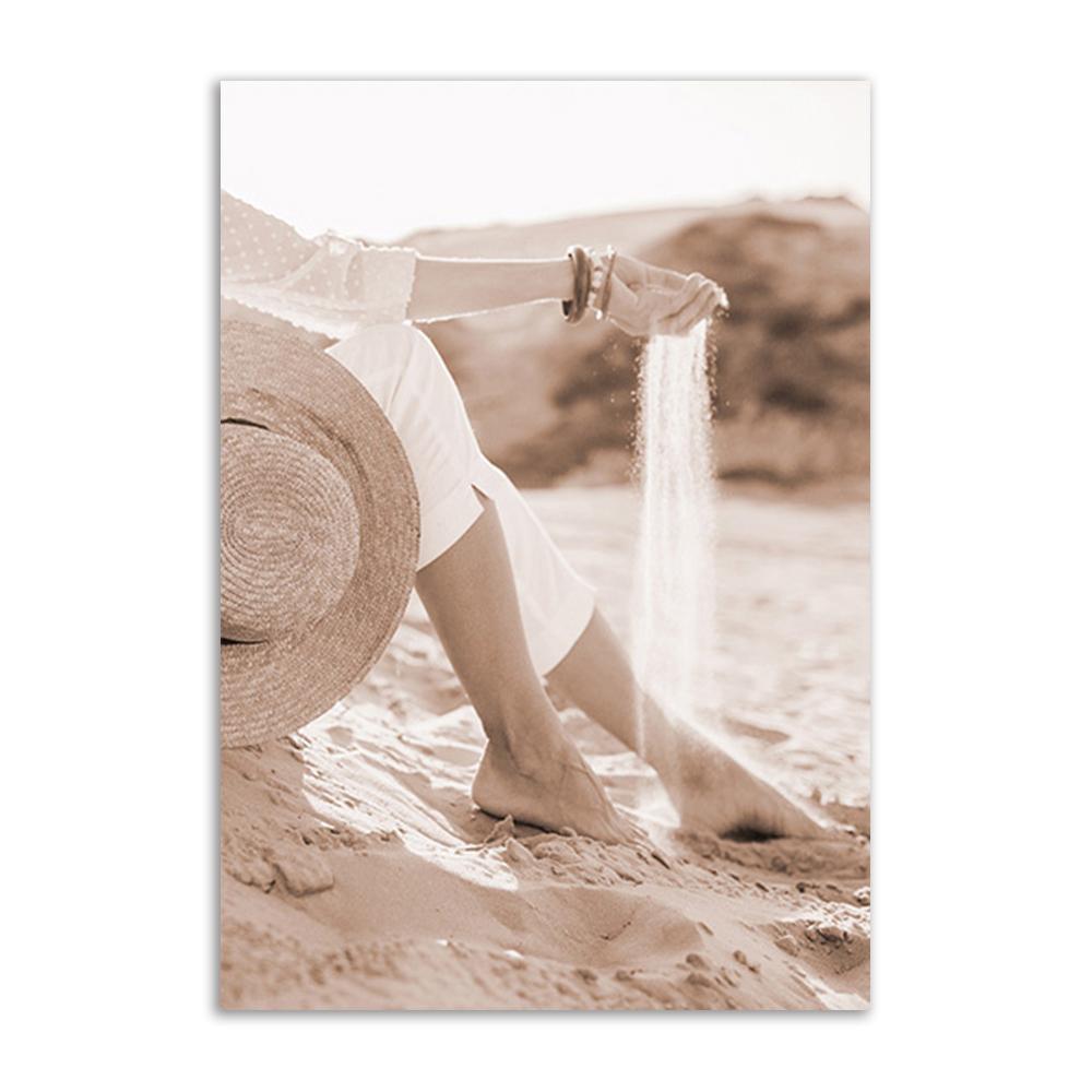 Морской пейзаж, настенный художественный постер и принты, пляжный песок, холст, картины, солнечные постеры на скандинавскую тему, настенные панно для декора гостиной