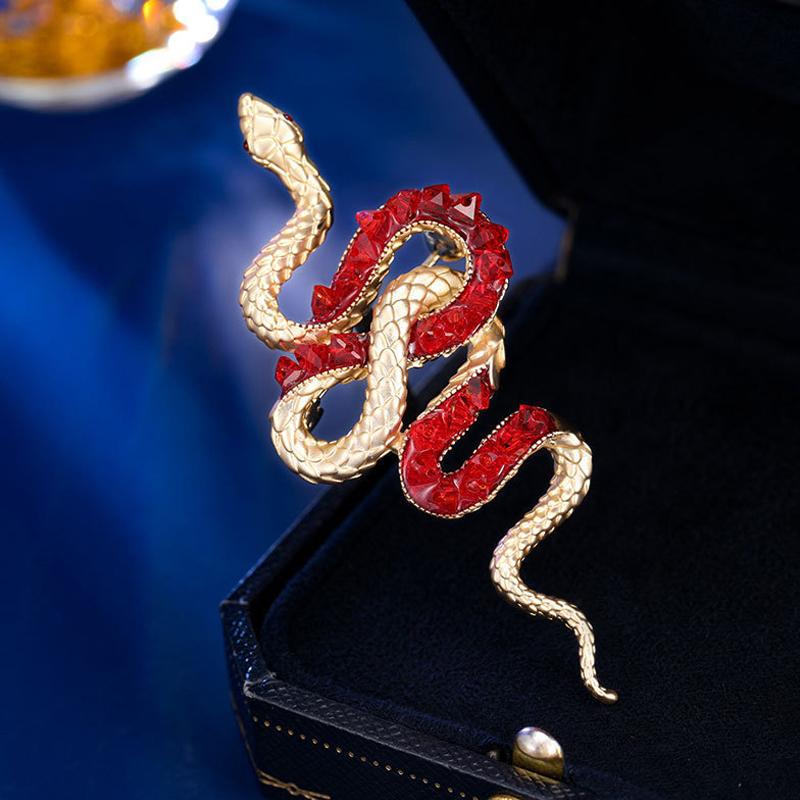 Броши в виде цветка-змеи Брошь в виде змеиной кости во французском стиле Изысканные и стильные аксессуары для одежды Сверкающая брошь высокого класса