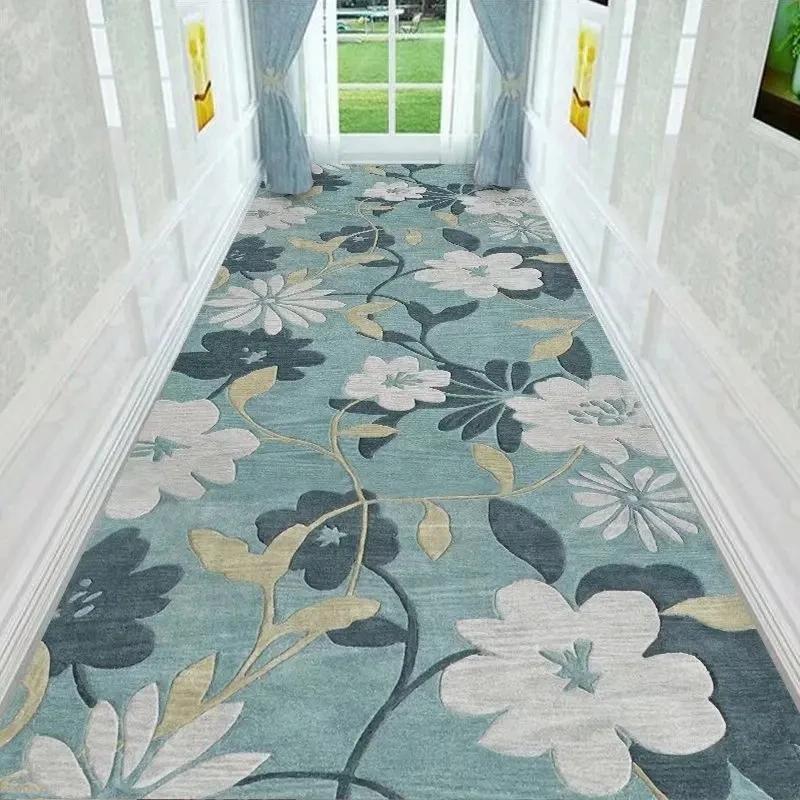 Simple Long Corridor Carpet Hotel Hallway Aisle Rug Home Office Stair Carpet Bedroom Kitchen Floor Mat Decorative Entrance