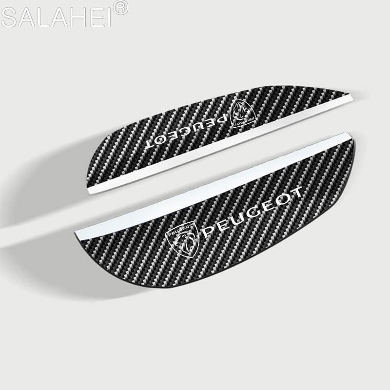 2pcs Car Rearview Mirror Eyebrow Rainproof Cover Accessories For Peugeot 307 308 206 207 208 407 508 5008 106 107 205 4008 301
