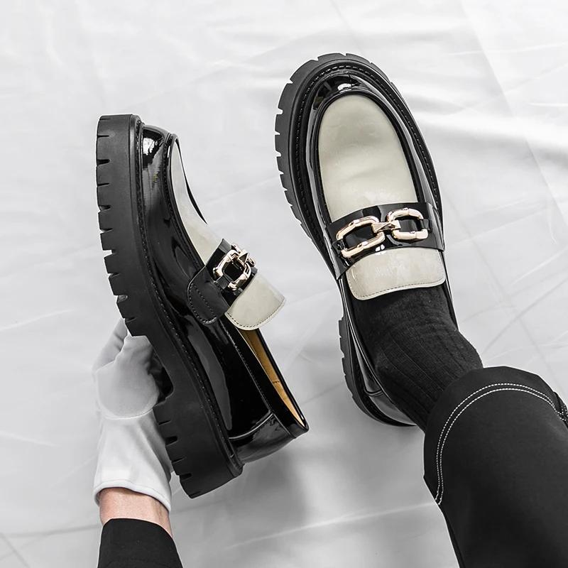 Men Loafers Shoes Thick Sole Fashion Casual Dress Shoes Men