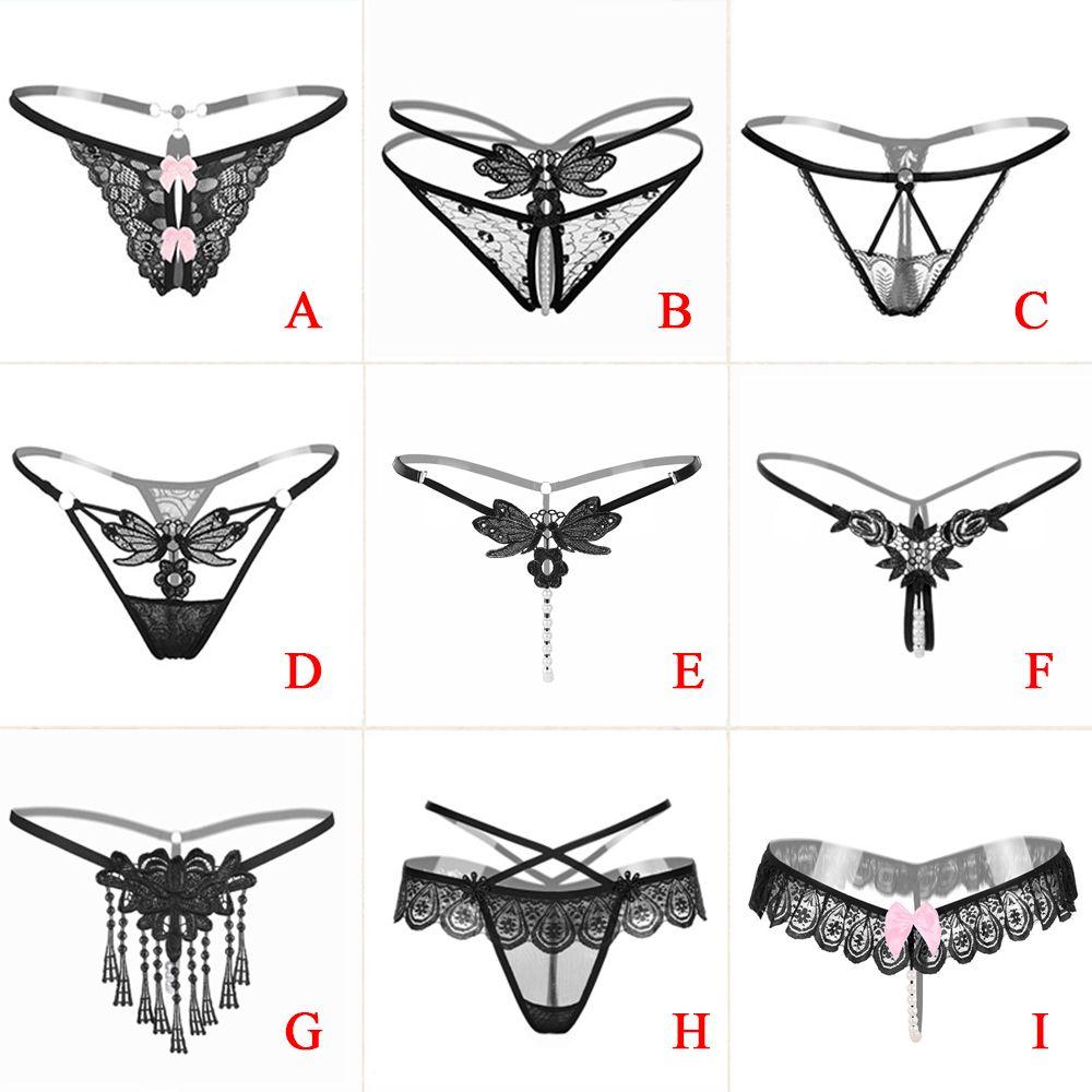 Hot Young Girls Thong Embroidery Lace Hollow Massage Panties Underwear T-back Panties Lingerie
