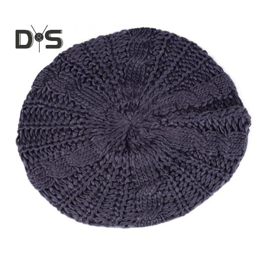 Женская осенне-зимняя вязаная шапка-чепчик, однотонная эластичная витая текстура, сохраняющая тепло, берет, кепка для фотосъемки, для активного отдыха на природе, путешествий, велоспорта