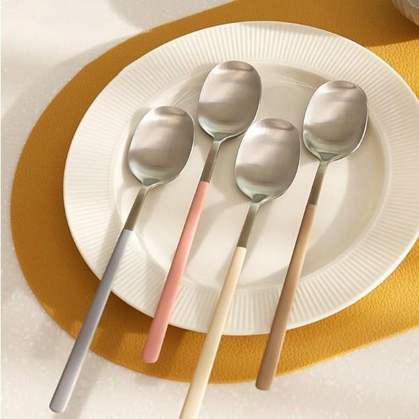 Snail Living Cuisine De Maman Pure Cutlery Set of 4, Cream White, 4 Spoons + 4 Chopsticks, Korean Popular Tableware