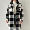 Women's Plaid Double-sided Plush Patch Pocket Button Cardigan Casual Top Jacket