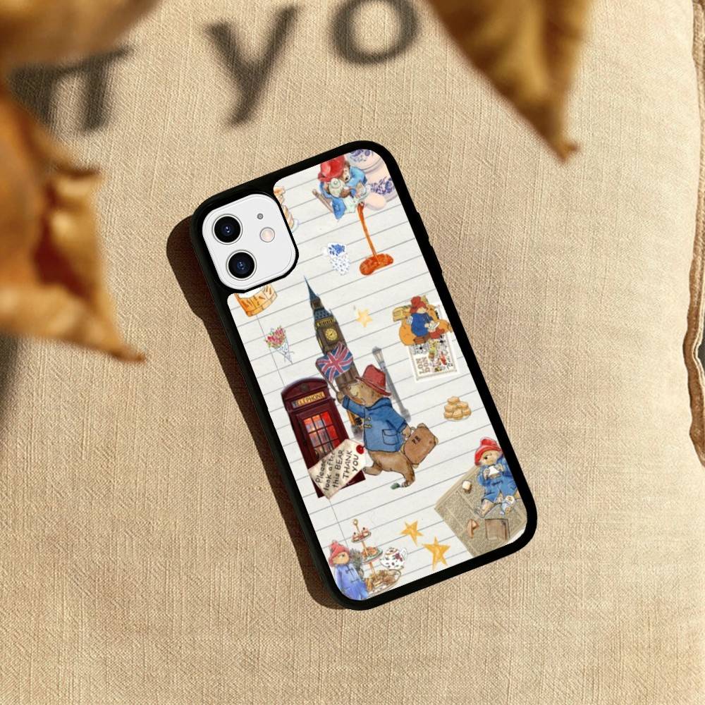 Cute P-Paddingtons Bear PC+TPU Phone Case For IPhone 17 16 15 14 13 12 11 Pro Max Plus Kawaii Cartoon Cover