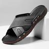 Fashion Summer Comfortable Men Leather Slippers Leisure Walk Men's Sandals Non-Slip Beach Flats Outdoor New Simple Walking Slides