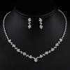 Fashion Zircon Water Drop Necklace and Earrings Set for Women Wedding Party Jewelry