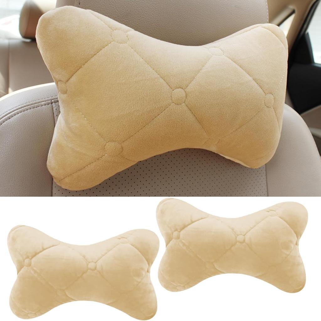 Car Headrest Pillow, 2PCS Soft Comfortable Vehicle Neck Pillow Cushion, Head Rest Pad Accessories For Driving Fatigue Relief, Universal Car Interior