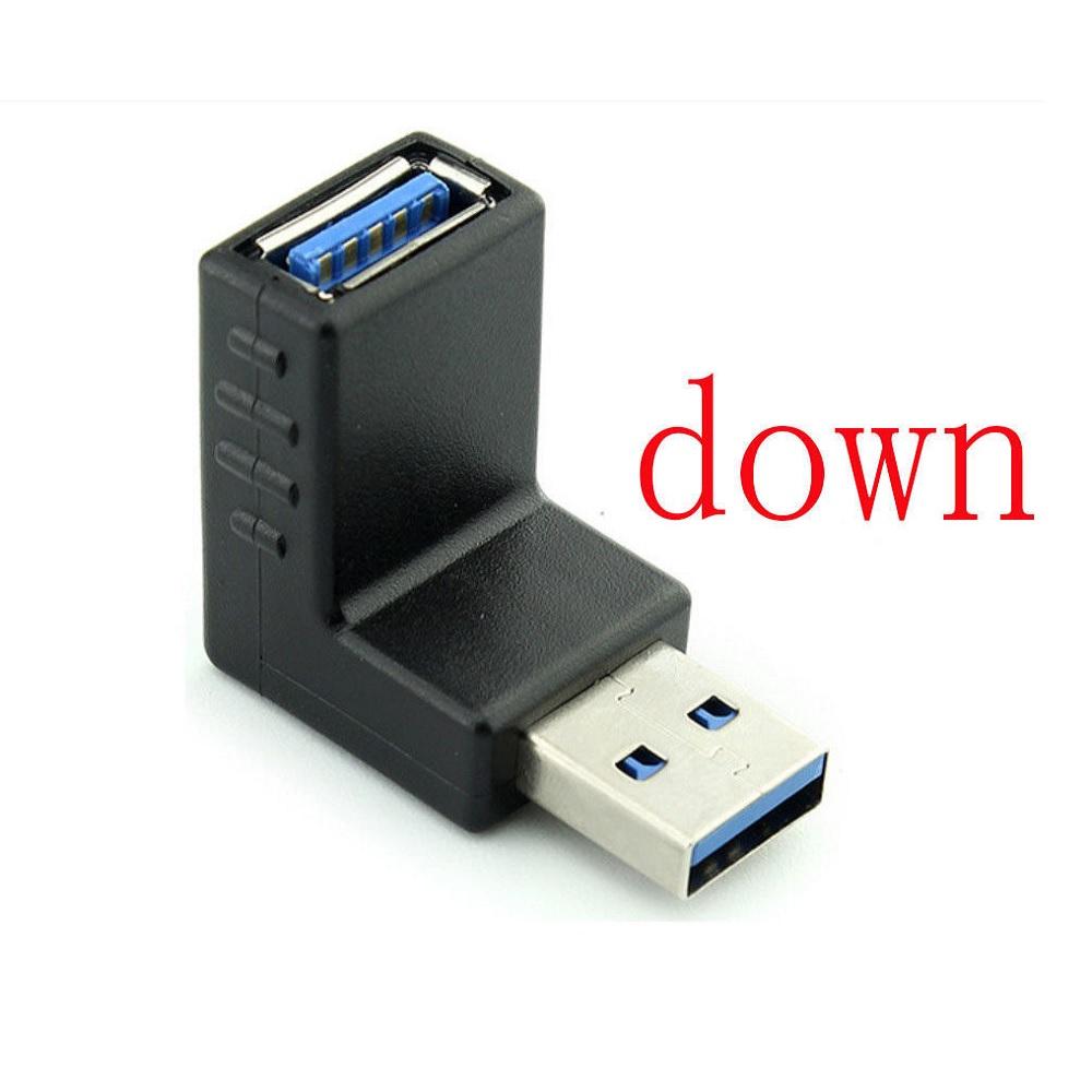 USB 3.0 Adapter 90 Degree Male To Female Combo Up & Down Angle Coupler Connector