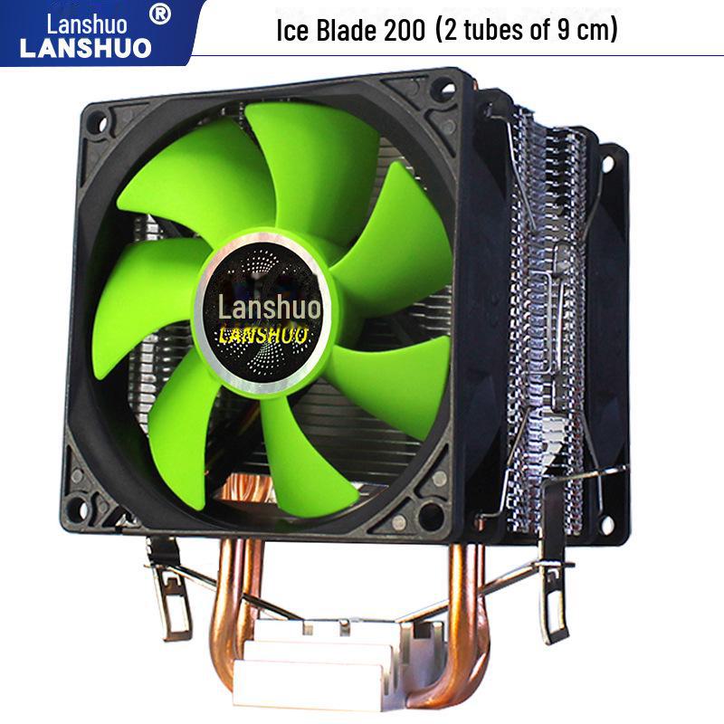 Радиатор для ЦП 12-го поколения с двумя медными трубками, бесшумный вентилятор со светодиодной подсветкой для настольных ПК, совместимый с сокетами 1150/1366/1700.