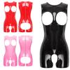 Women Wetlook Leather Lingerie Bodysuit Catsuit Clubwear Latex Jumpsuit Cosplay Theme Party Nightclub Costume