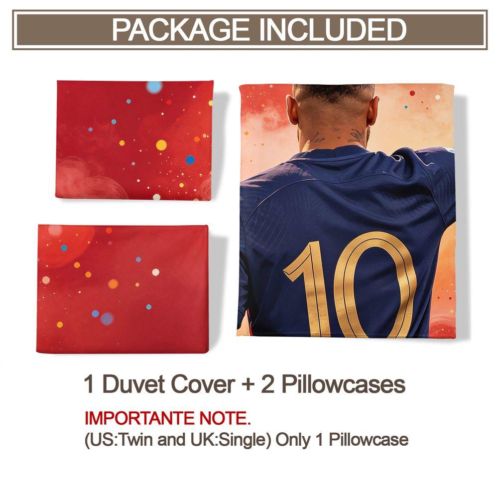 Sporty Athlete Jersey Duvet Cover Set Bedding Set with Number 10 and Confetti Design for Teen Bedroom Home Decor