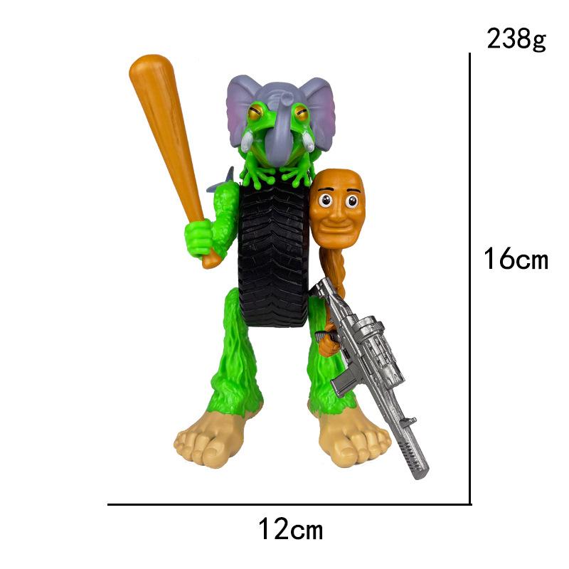 Набор 3D фигурок аниме Tung Tung Sahur, Креативная фигурка монстра-гибрида, Игрушка, Модель, Декор, Подарок для детей, ПВХ, Миниатюрная статуэтка, Коллекционная