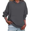 Women's Loose Long Sleeved Solid Color Casual Fleece Pullover Hooded Sweatshirt