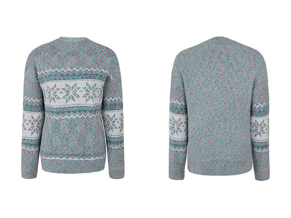 Mao Mao Yu 2023 Осень/Зима Снежинка Полувысокая Горловина Женский Рождественский Свитер