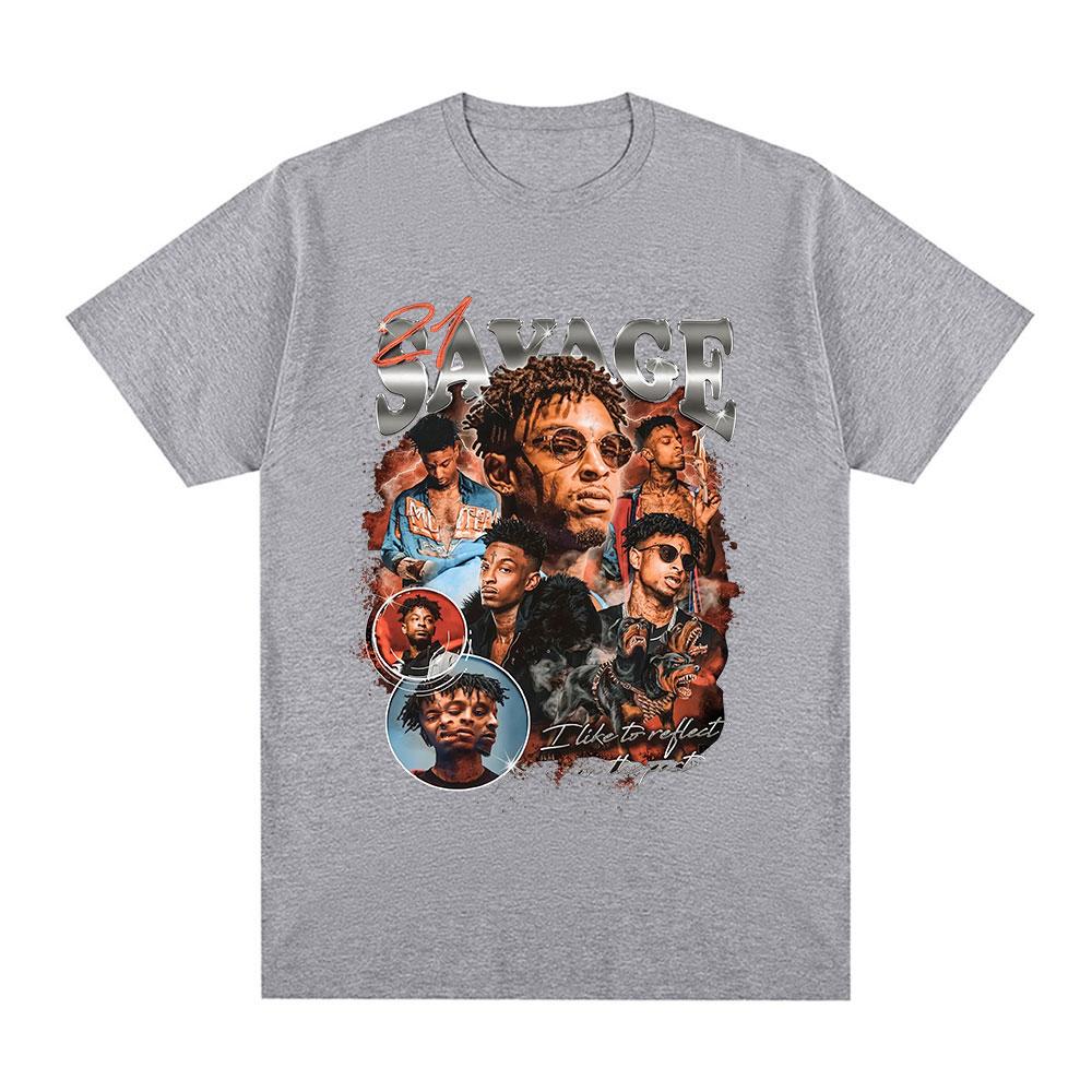 Графическая футболка унисекс 21 Savage, женская, винтажная, хип-хоп, хлопковая, повседневная, свободная, оверсайз, с коротким рукавом, подарок для фанатов