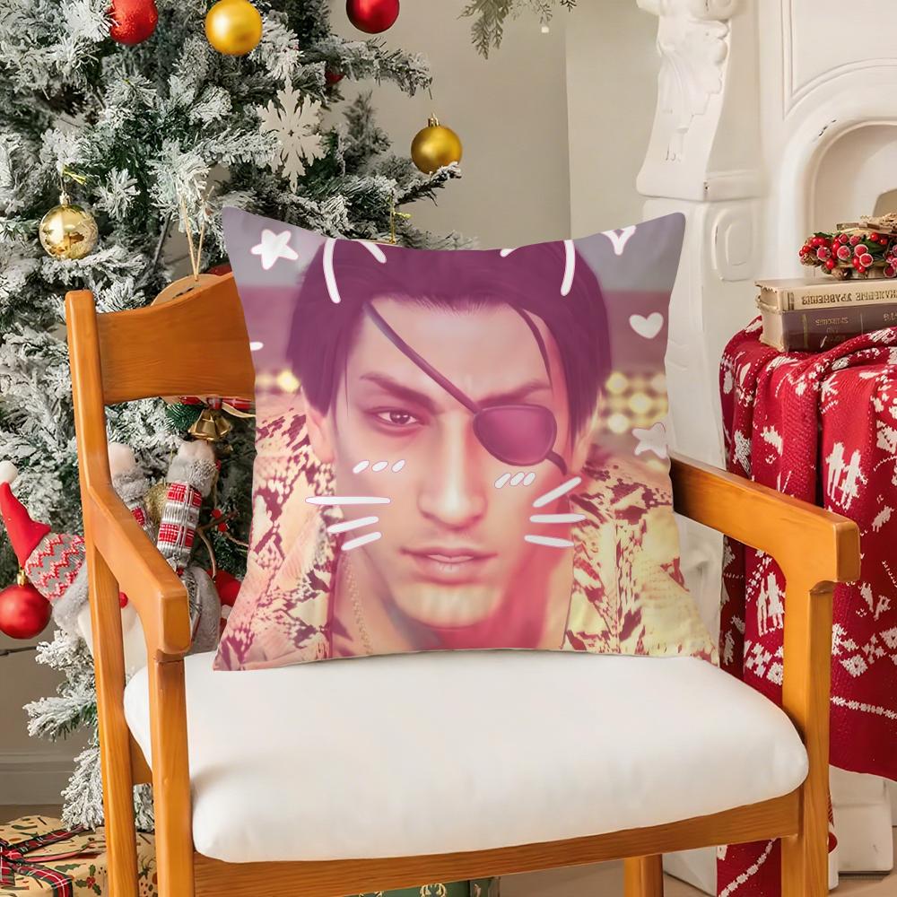 Goro Majima Yakuza Meme Pillow Case Silky Short Plush With Invisible Zipper Dustproof Sofa Cushion Cover For Home Decor