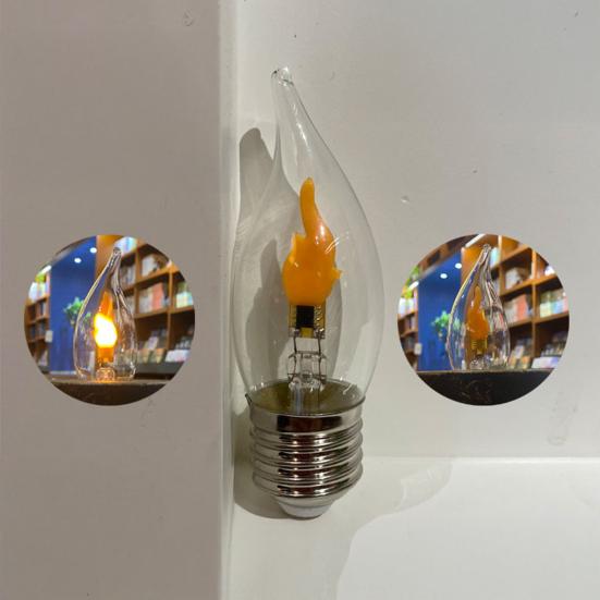 Светодиодная лампа-пламя Yousheng E27, мерцающая лампа-пламя, реалистичная лампа с эффектом огня для внутреннего и наружного Хэллоуина, рождественского украшения