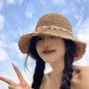 Wide Brim Beachside Sun Hat Fishing Cap Summer Beach Hat Fashion Flower Lafite Straw Hat Climbing