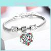 Члены семьи Инкрустированный красочными стразами Браслет в виде сердца любви Подарок для семьи**