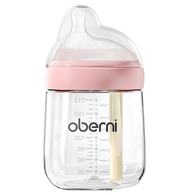 Oubani 210 мл Эксцентричная пустышка для новорожденных Стеклянная бутылочка Против метеоризма Против плевков Против удушья Детская бутылочка