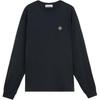 Solid Color Logo Crew Neck Long Sleeve T-Shirt Men Tops Dark-Blue K1S1521002-27S0013-V0020