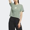 adidas Оригинальная спортивная футболка с короткими рукавами и мультяшным принтом трилистника, женские топы, серебристо-серый, зеленый IK8612