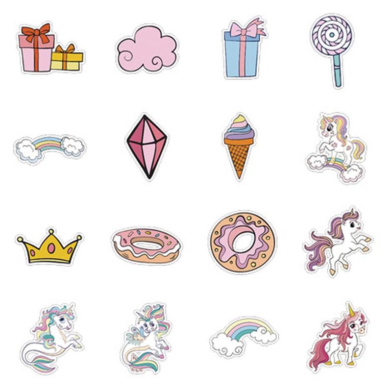 50 шт. наклеек «Единороги и пончики» наклейки для скейтборда наклейки для экстремальных видов спорта наклейки для чемодана на колесиках гитара кружка блокнот трендовые наклейки