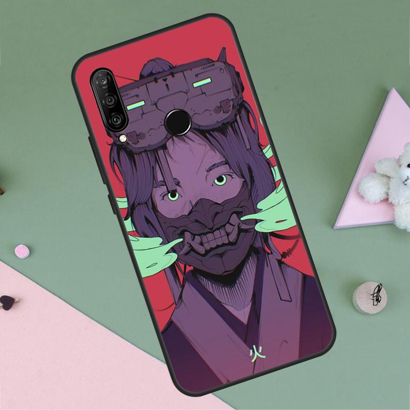 Samurai Oni Mask For Huawei Nova 9 10 SE Y91 Y61 Y90 Y70 Y60 Y72 12s 12i 11i 7i 8i P60 Pro P30 P40 Lite Case