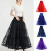 A-Line Multi-Layer Mesh Maxi Skirt Elastic High Waist Sheer Fabric Boneless Bustle Wedding Skirt Photos