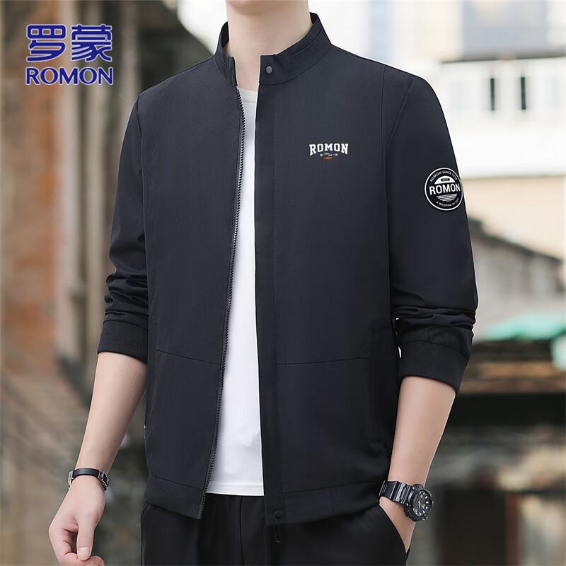 ROMON Men's Stand Collar Casual Business Baseball Jacket