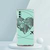 Travel-Inspired Airplane Route Transparent Phone Case for Samsung Galaxy A16 A14 A12 A22 A24 A42 A02 A03S A06 A20 A30 A40 Cover
