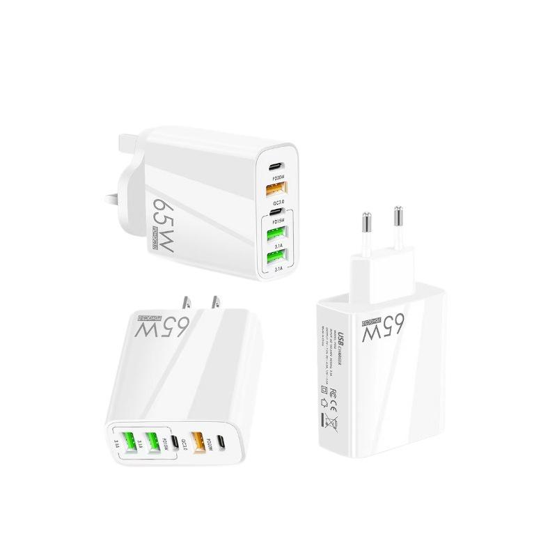 Быстрое зарядное устройство 65 Вт с несколькими портами, USB и Type-C, 5 портов, стандарт США