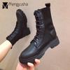 Модные лоскутные носки Челси Ботинки Женские кожаные ботинки Высокие ботинки Зимние перекрестные эластичные ботинки Мотоциклетные вязаные зимние ботинки