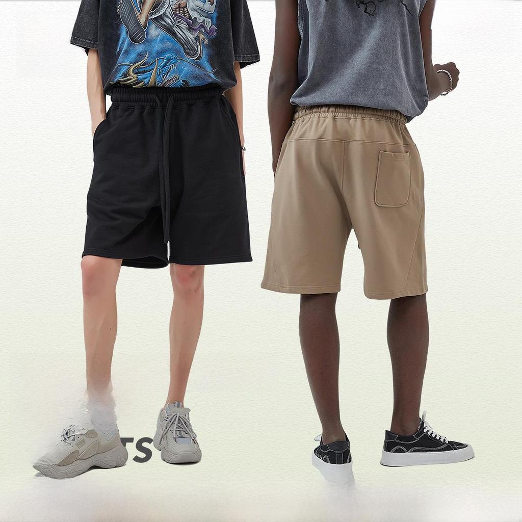 ARTIE Men's 380G Double Strand Cotton Terry Casual Sports Shorts - Trendy Loose Fit with Drawstring