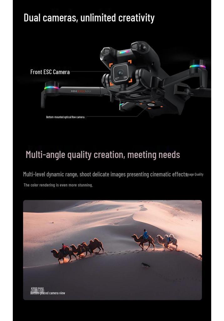 K900Max Foldable Drone with Screen, Airdrop, Brushless Motors, and Remote Controlled Aerial Photography Quadcopter