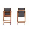 Lot de 2 chaises de jardin en bois d'acacia FSC et assise textilène - 50 x 57 x 90 cm - Gris